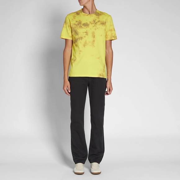 Helmut Lang yellow camel tie dye dart back t shirt - Picture 8 of 9